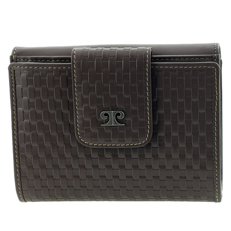 Pierre Cardin  Woven Leather Bi-Fold Wallet - Steel Brown (RFID Protection)