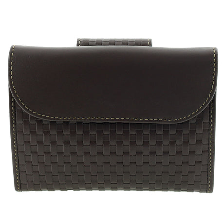 Pierre Cardin  Woven Leather Bi-Fold Wallet - Steel Brown (RFID Protection)