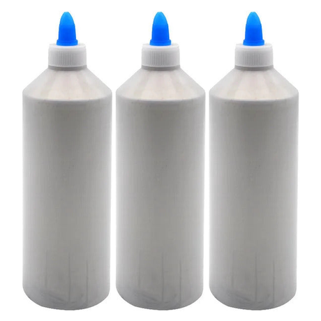 3x 1L White PVA Glue Bottle Bulk Pack - High Strength Non-Toxic (Wood, Craft and Paper)