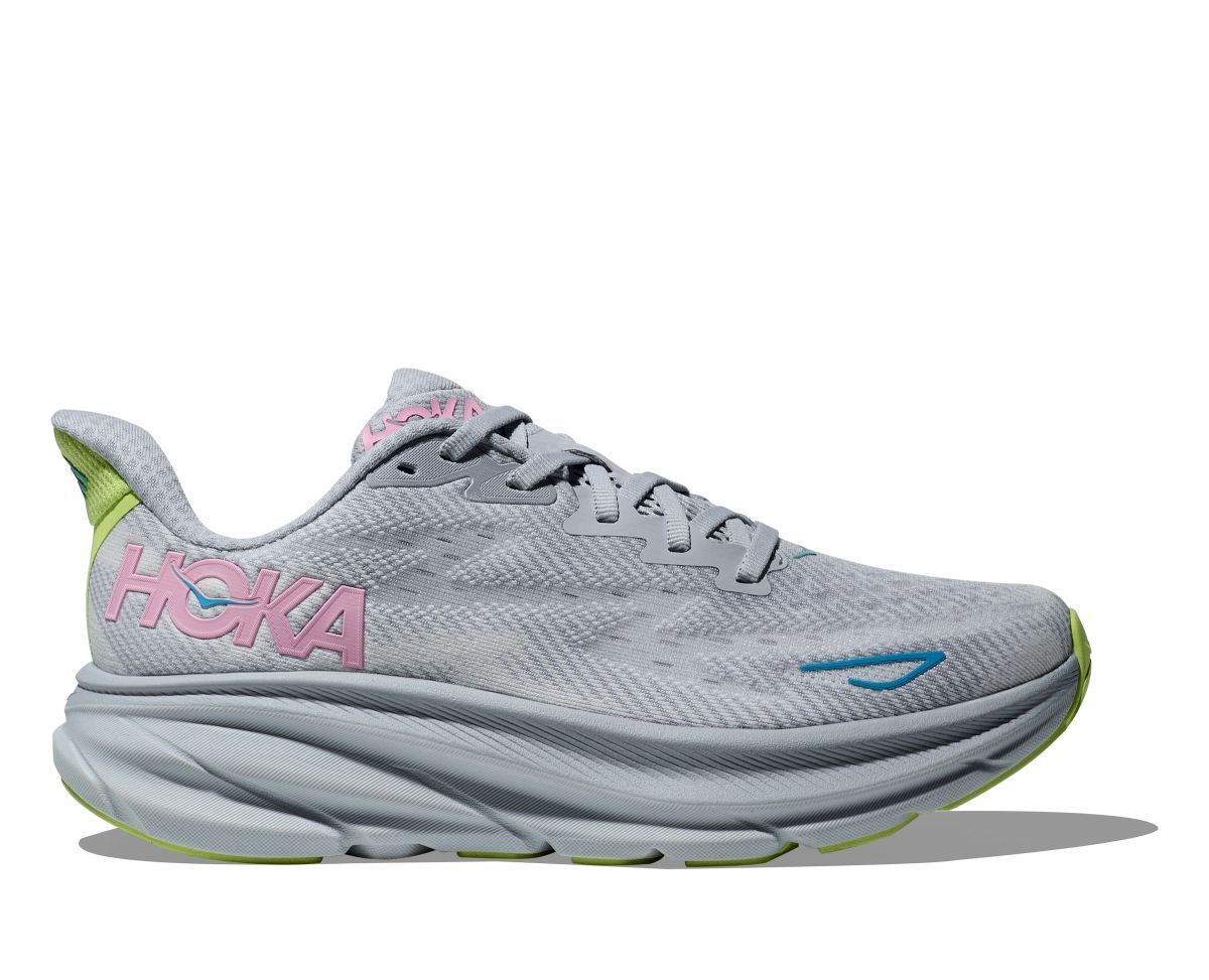 Hoka Clifton 9 Womens Running Shoes Lightweight Cushioned Shoes Size 11 in Gull/Sea Ice