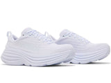 HOKA Womens Bondi 8 Running Shoes White/White in Size 9.5