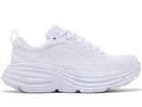 HOKA Womens Bondi 8 Running Shoes White/White in Size 9.5