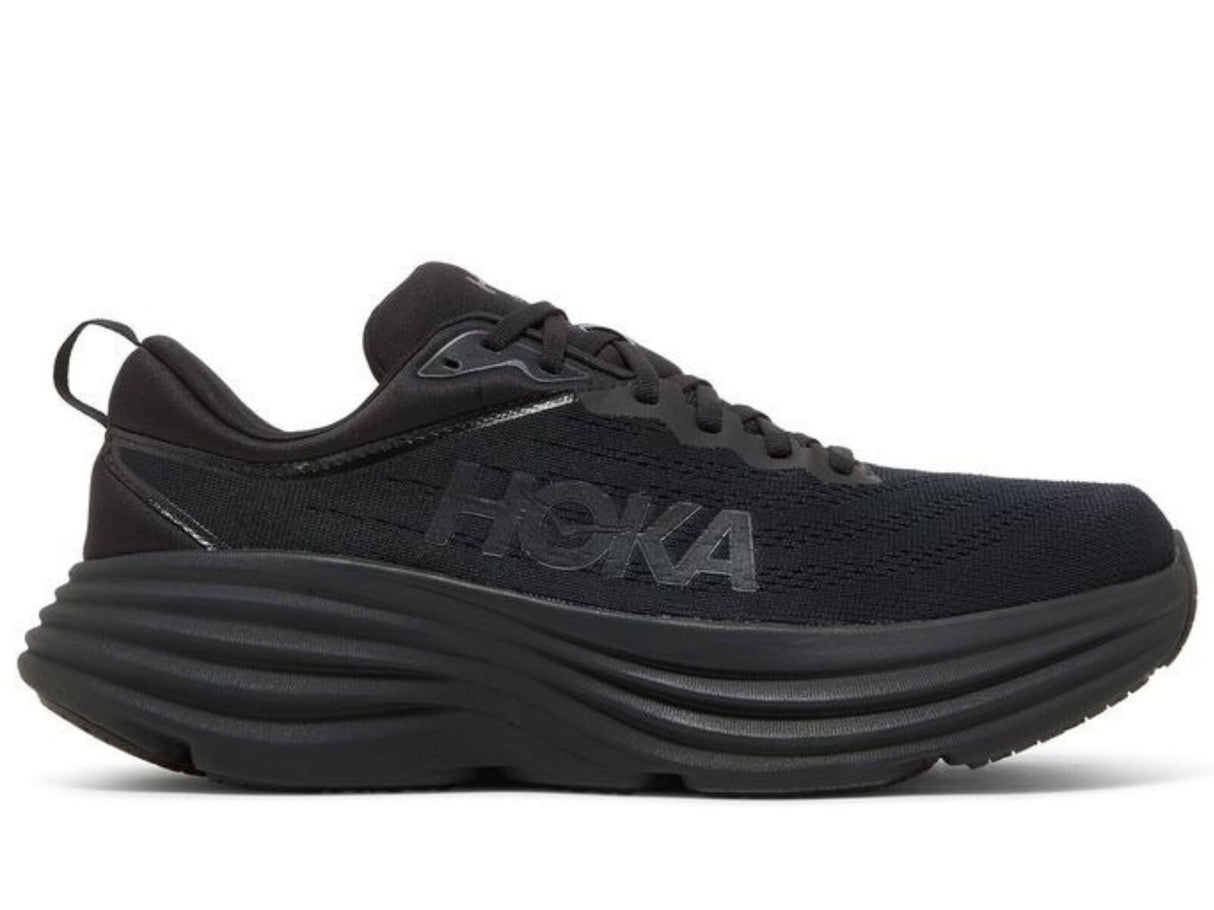 HOKA Mens Bondi 8 2E Wide Running Shoes Triple Black - US 10.5