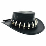Jacaru 112SE Lightning Jack Special Edition Leather Hat - 15 Real Crocodile Teeth Hatband (Made in Australia)