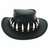 Jacaru 112SE Lightning Jack Special Edition Leather Hat - 15 Real Crocodile Teeth Hatband (Made in Australia)