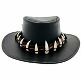 Jacaru 112SE Lightning Jack Special Edition Leather Hat - 15 Real Crocodile Teeth Hatband (Made in Australia)