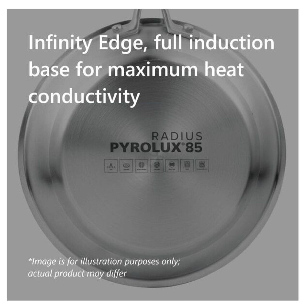 Pyrolux Radius 85 Stainless Steel 30cm/4.5L Chef Skillet/Saute Pan w/ Lids