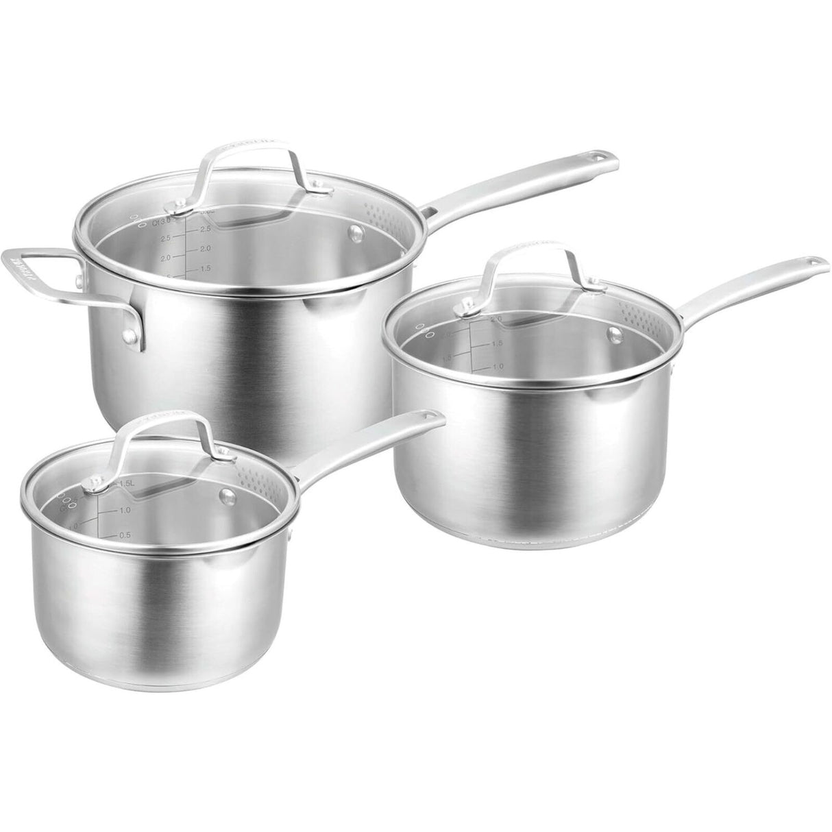 3-Piece Pyrolux Radius 85 Stainless Steel Saucepan Set