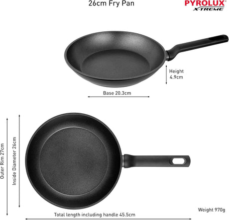 2-Piece Pyrolux Xtreme Non-Stick Induction Compatible Fry Pan Set - 20cm/26cm
