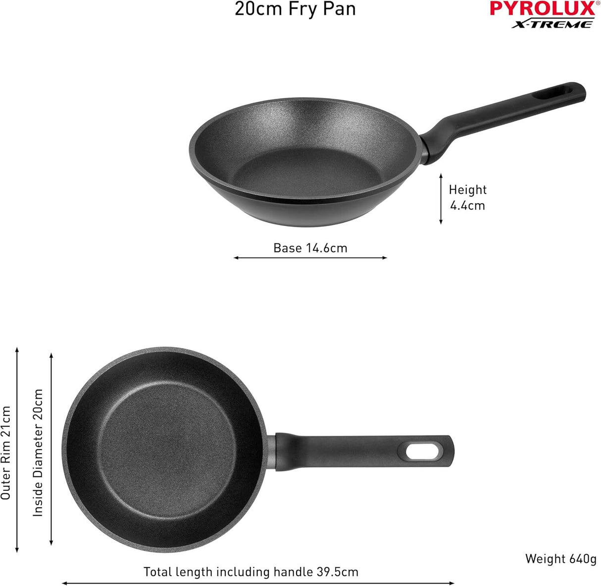 3-Piece Pyrolux Xtreme Non-Stick Induction Compatible Fry Pan Set - 20/24/28cm