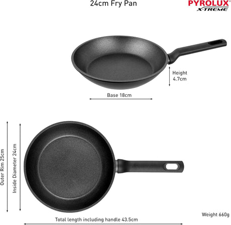 3-Piece Pyrolux Xtreme Non-Stick Induction Compatible Fry Pan Set - 20/24/28cm