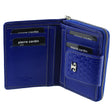 Pierre Cardin Woven Leather Zip-Around Bi-Fold Wallet - Blue (RFID Protection)