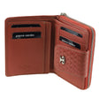 Pierre Cardin Woven Leather Zip-Around Bi-Fold Wallet - Tobasco Red (RFID Protection)