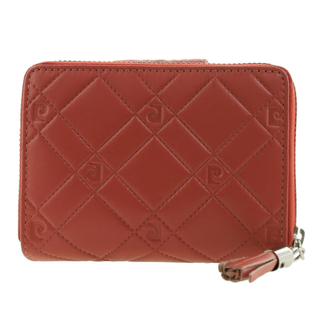 Pierre Cardin Quilted Leather Zip-Around Bi-Fold Wallet - Tobasco Red (RFID Protection)