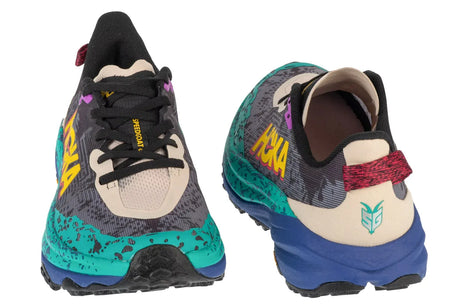 Hoka Speedgoat 6 Men’s Trail Running Shoes Vibram CMEVA in Oatmeal/Mountain Iris