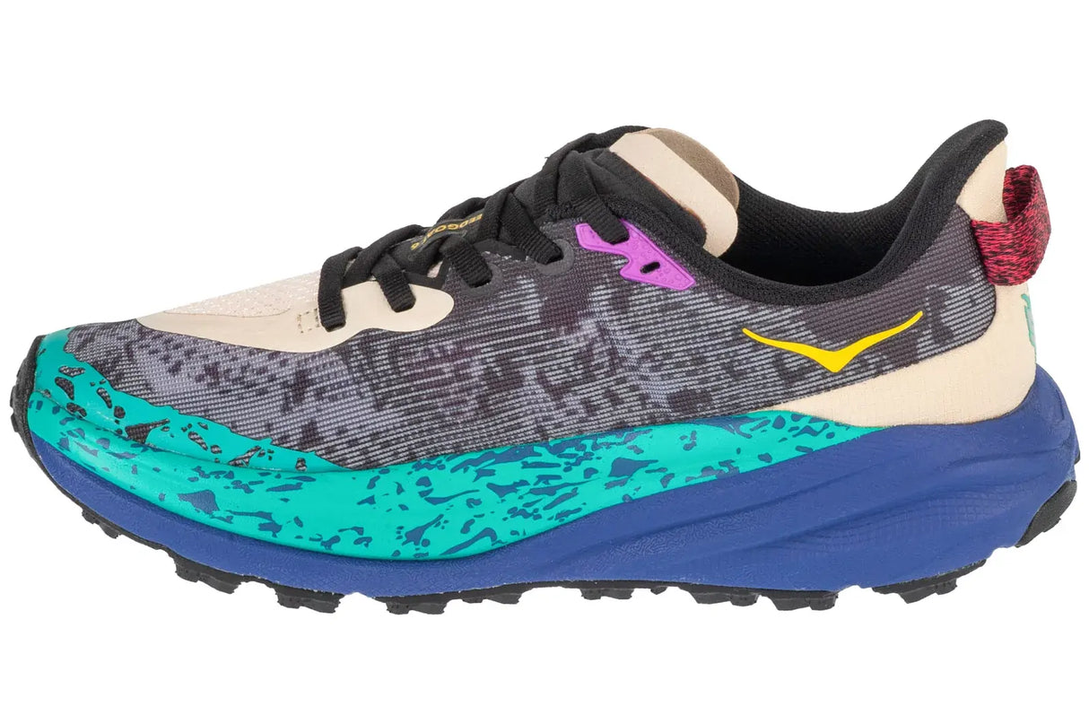 Hoka Speedgoat 6 Women’s Trail Running Shoes Vibram CMEVA in Oatmeal/Mountain Iris