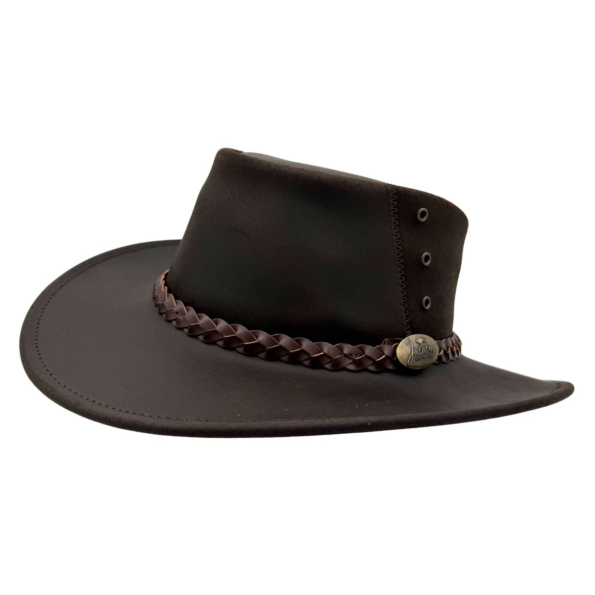 Jacaru 1153 Magpie Bovine Leather Hat - Water Resistant & UPF 50+ (Made in Australia)