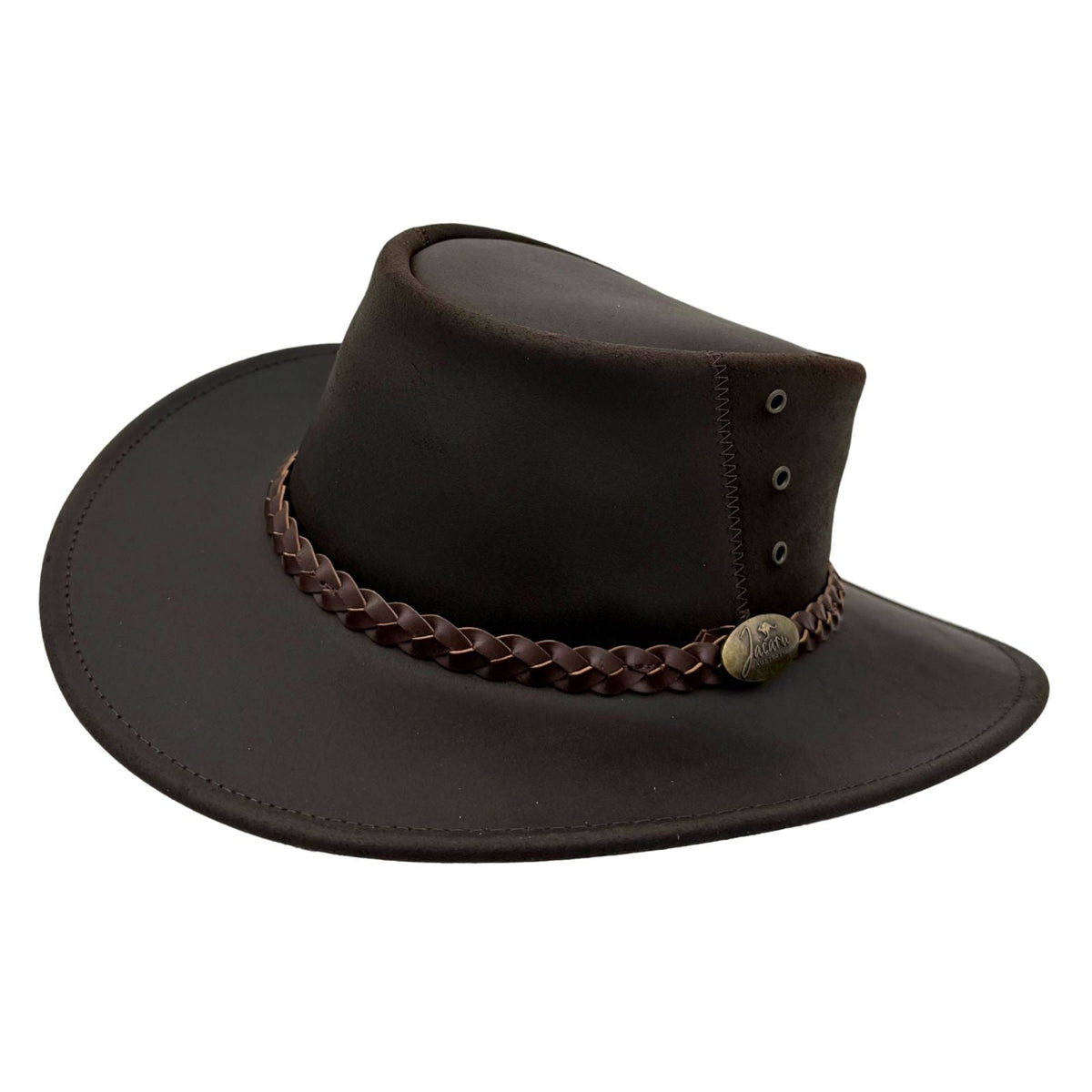 Jacaru 1153 Magpie Bovine Leather Hat - Water Resistant & UPF 50+ (Made in Australia)