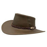 Jacaru 1153 Magpie Bovine Leather Hat - Water Resistant & UPF 50+ (Made in Australia)