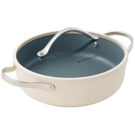 Pyrolux NEXGEN 28cm Ceramic Non-Stick Chef Saute Pan - Ivory (Induction & Oven Safe)