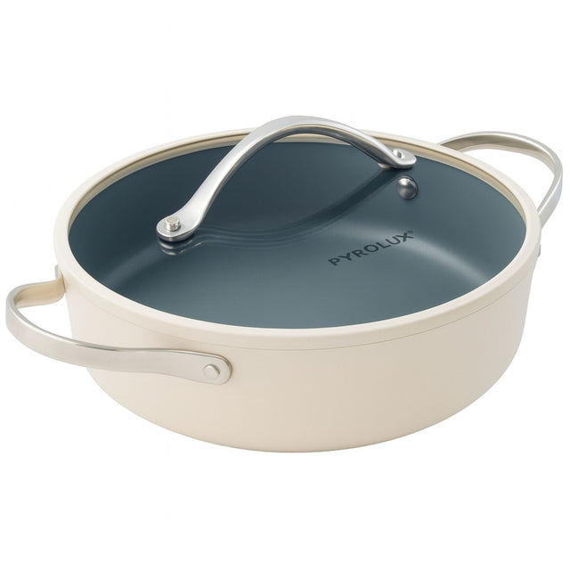 Pyrolux NEXGEN 28cm Ceramic Non-Stick Chef Saute Pan - Ivory (Induction & Oven Safe)