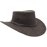 Jacaru 1154 Kookaburra Suede Leather Hat - Water Resistant & UPF 50+ (Made in Australia)