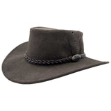 Jacaru 1154 Kookaburra Suede Leather Hat - Water Resistant & UPF 50+ (Made in Australia)