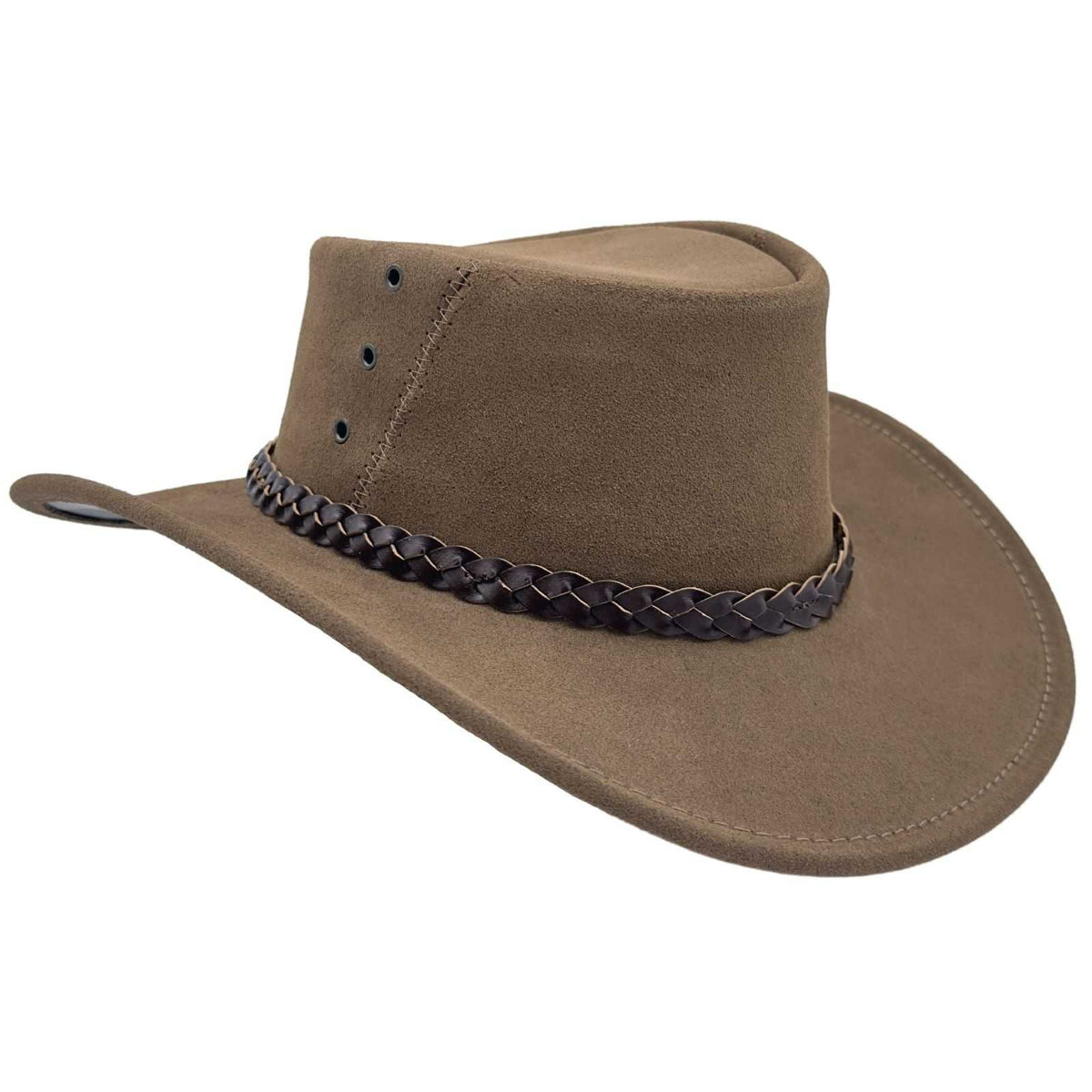 Jacaru 1154 Kookaburra Suede Leather Hat - Water Resistant & UPF 50+ (Made in Australia)