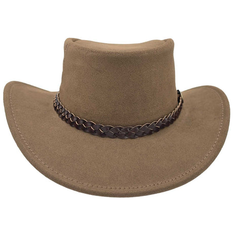 Jacaru 1154 Kookaburra Suede Leather Hat - Water Resistant & UPF 50+ (Made in Australia)