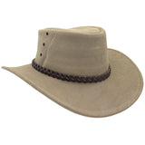 Jacaru 1154 Kookaburra Suede Leather Hat - Water Resistant & UPF 50+ (Made in Australia)