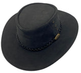 Jacaru 1154 Kookaburra Suede Leather Hat - Water Resistant & UPF 50+ (Made in Australia)
