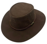 Jacaru 1154 Kookaburra Suede Leather Hat - Water Resistant & UPF 50+ (Made in Australia)