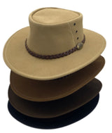Jacaru 1154 Kookaburra Suede Leather Hat - Water Resistant & UPF 50+ (Made in Australia)