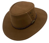 Jacaru 1154 Kookaburra Suede Leather Hat - Water Resistant & UPF 50+ (Made in Australia)
