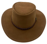 Jacaru 1154 Kookaburra Suede Leather Hat - Water Resistant & UPF 50+ (Made in Australia)
