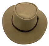 Jacaru 1154 Kookaburra Suede Leather Hat - Water Resistant & UPF 50+ (Made in Australia)