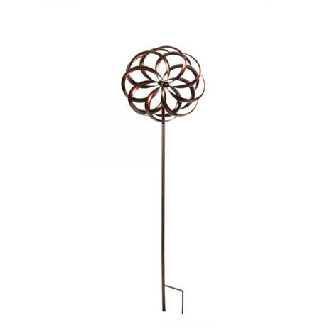 Garden 210cm Metal East Meets West Windmill Wind Spinner Outdoor Decor - Bronze