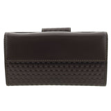 Pierre Cardin Woven Leather Long Wallet - Steel Brown (Snap Closure & RFID Protection)