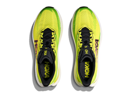 Hoka Mach X 3 Mens 2E Wide Running Shoes - Citrus/Neon Lime (Athletic Sneakers/Runners)
