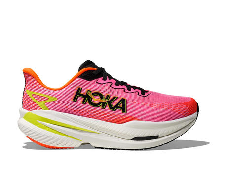 Hoka Mach X 3 Womens D Wide Running Shoes - Neon Rose/Tangerine (Athletic Sneakers/Runners)
