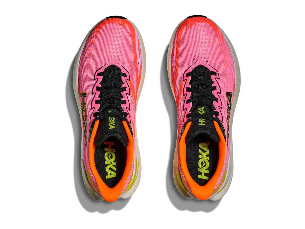 Hoka Mach X 3 Womens D Wide Running Shoes - Neon Rose/Tangerine (Athletic Sneakers/Runners)