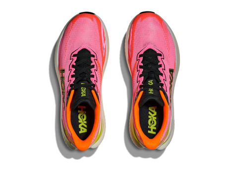 Hoka Mach X 3 Womens D Wide Running Shoes - Neon Rose/Tangerine (Athletic Sneakers/Runners)