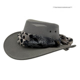 Jacaru 1023 Horizon Womens Vegan Leather Breeze Hat with Scarf - Mesh Crown (Made in Australia)