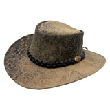 Jacaru 1172 Stonewash Squashy Kangaroo Leather Hat - Foldable & UPF 50+ (Made in Australia)