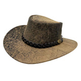 Jacaru 1172 Stonewash Squashy Kangaroo Leather Hat - Foldable & UPF 50+ (Made in Australia)