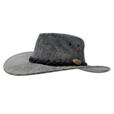 Jacaru 1172 Stonewash Squashy Kangaroo Leather Hat - Foldable & UPF 50+ (Made in Australia)