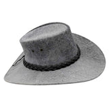 Jacaru 1172 Stonewash Squashy Kangaroo Leather Hat - Foldable & UPF 50+ (Made in Australia)