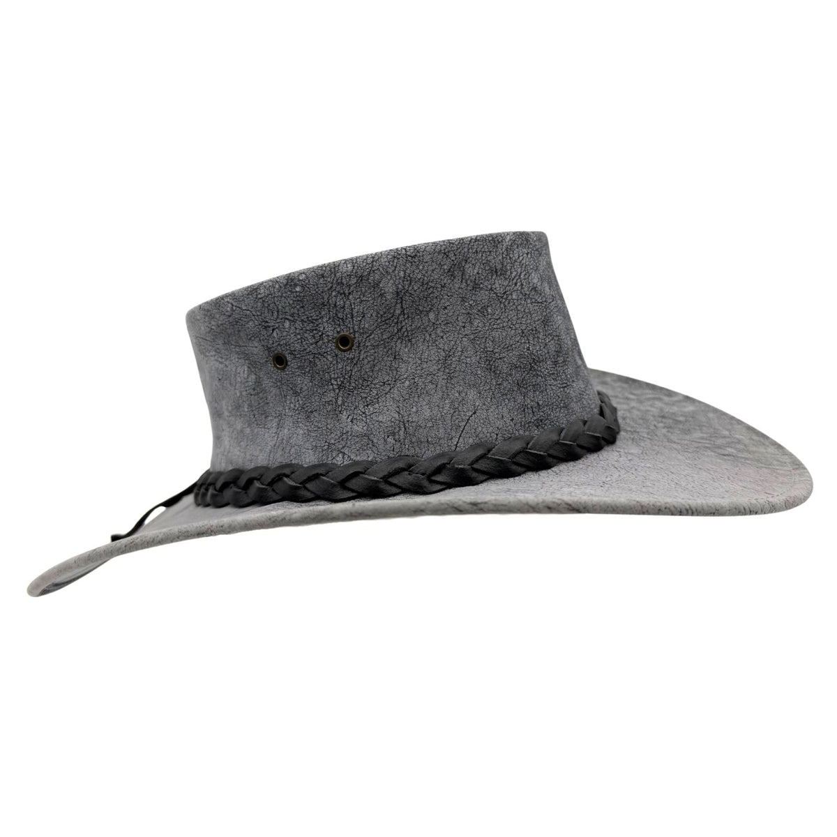 Jacaru 1172 Stonewash Squashy Kangaroo Leather Hat - Foldable & UPF 50+ (Made in Australia)