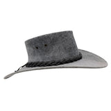 Jacaru 1172 Stonewash Squashy Kangaroo Leather Hat - Foldable & UPF 50+ (Made in Australia)