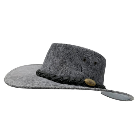 Jacaru 1172 Stonewash Squashy Kangaroo Leather Hat - Foldable & UPF 50+ (Made in Australia)
